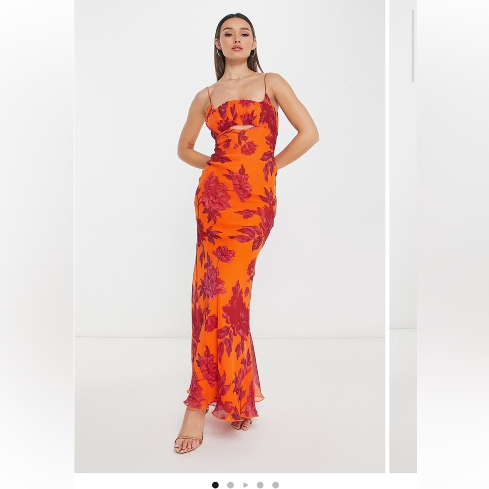 Floral Cutout Slip Dress
